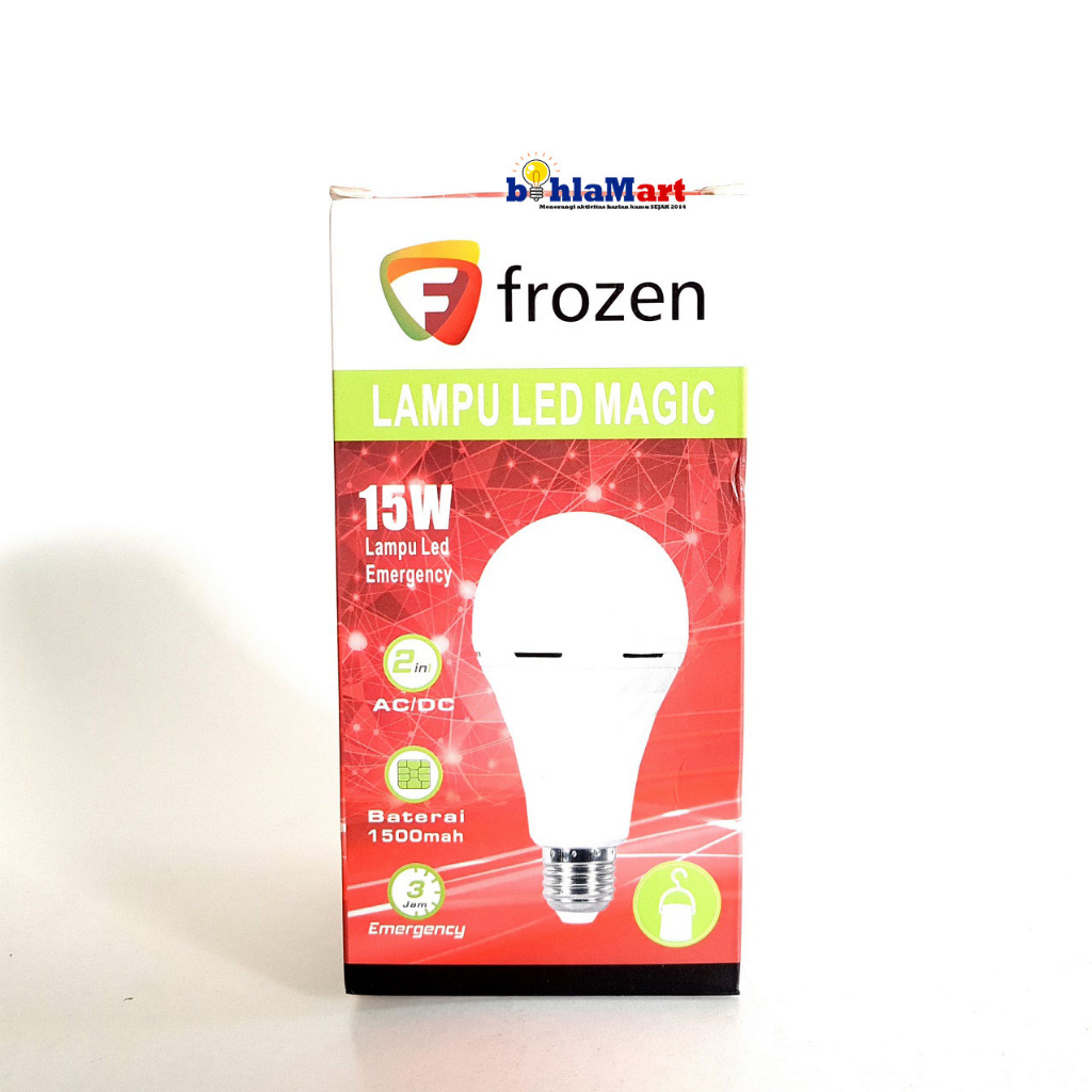 Lampu LED Magic 15W Frozen 15Watt AC DC 2in1 Baterai 1500mAh 3Jam Nyala Mati Lampu