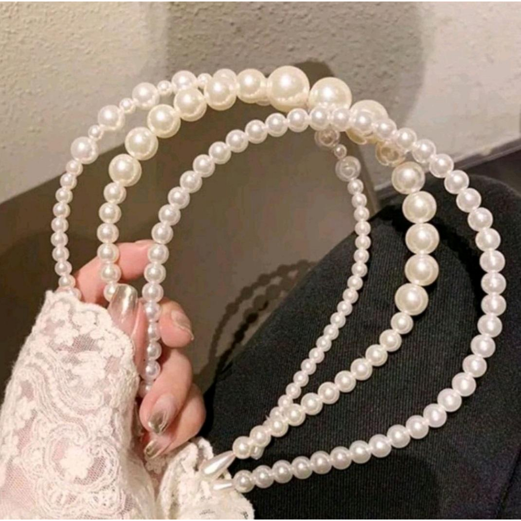 Bando Rambut Korea Bando Mutiara Aksesoris Rambut Wanita