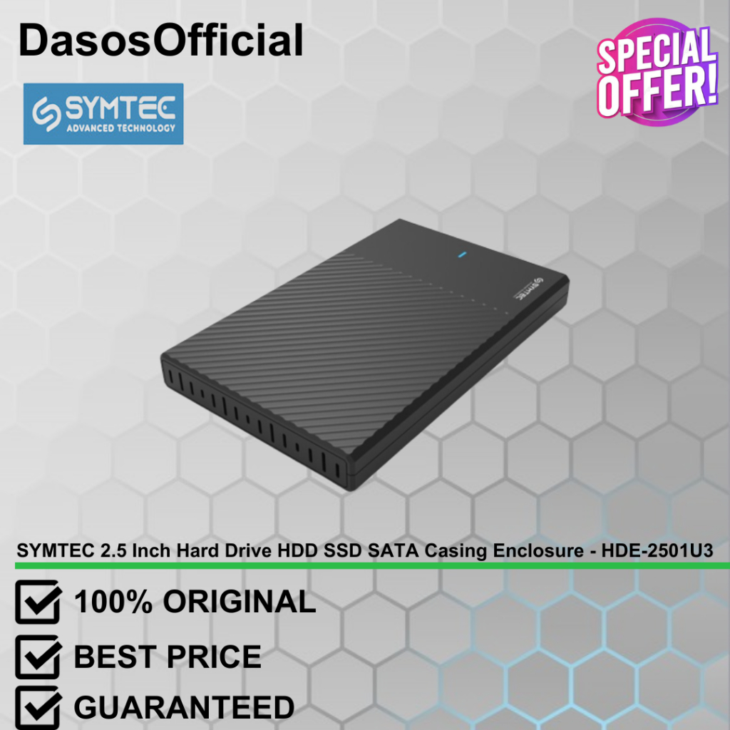 SYMTEC 2.5 Inch Hard Drive HDD SSD SATA Casing Enclosure - HDE-2501U3