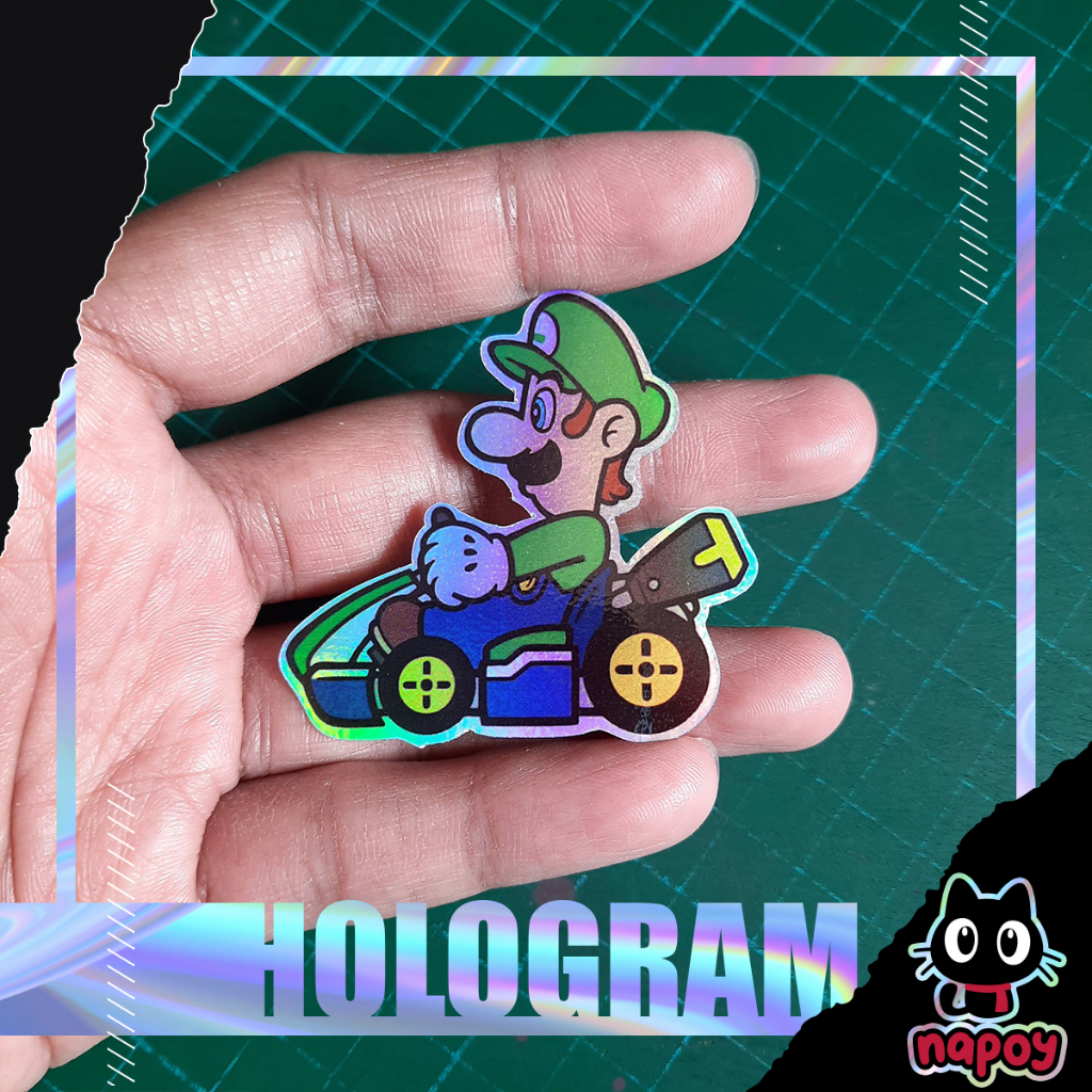 

Stiker Hologram Game Mario Kart Luigi Car