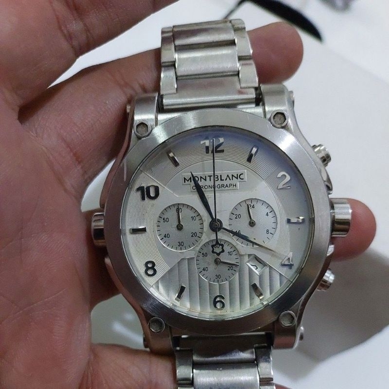 jam tangan MontBlanc Chronograph bige size preloved second bekas