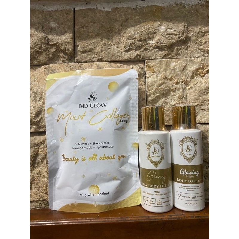 PAKET SUPER GLOWING (sabun batang, Hb malam super glowing, Hb siang ) IMD GLOW