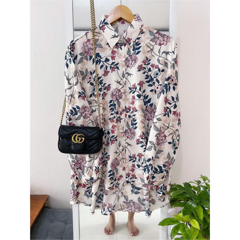 OVERSIZE BLOUSE MOTIF - ATASAN RAYON FULL KANCING JUMBO / KEMEJA  RAYON MOTIF KEKINIAN 2022