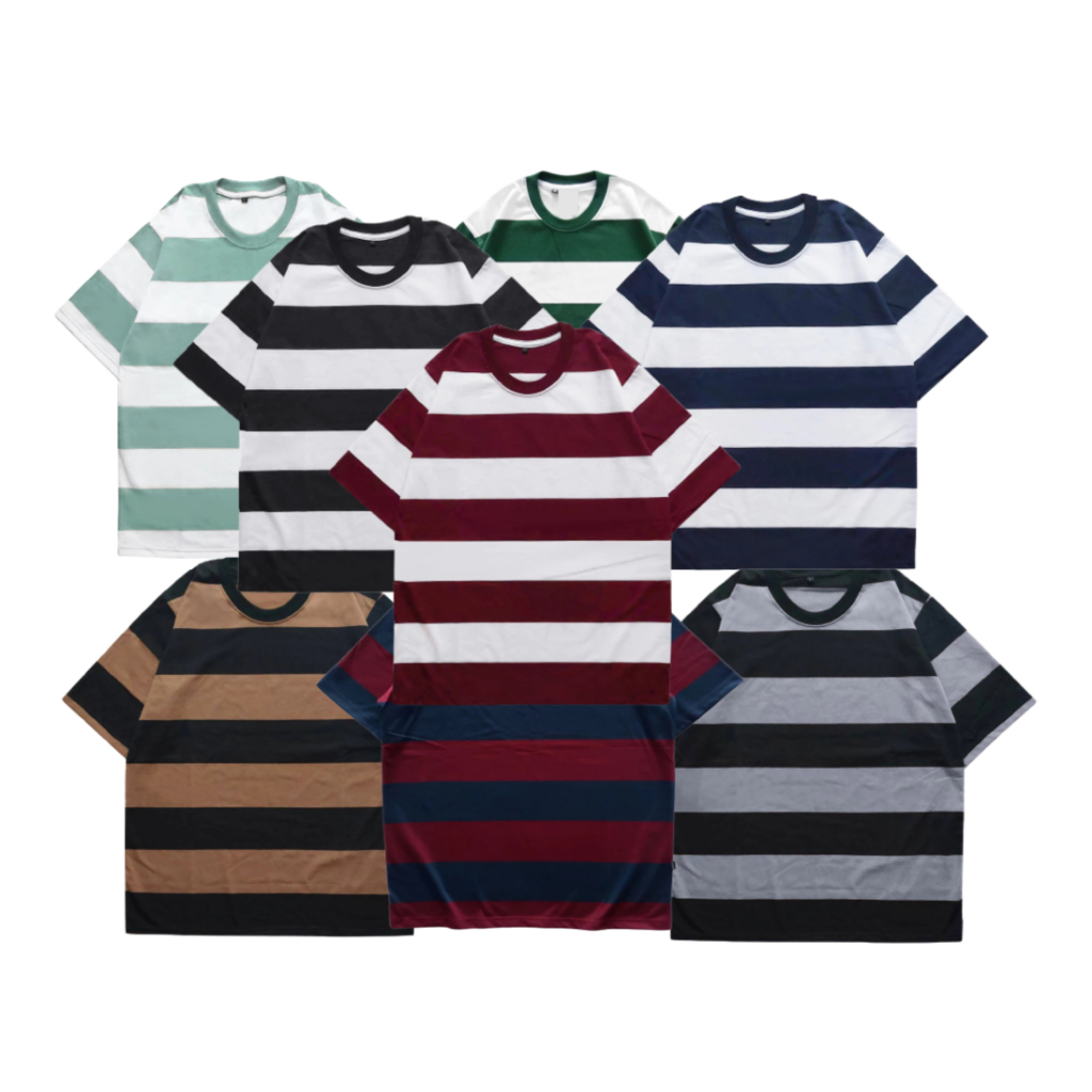 Kaos Stripe Baju Salur Garis Besar Kaos/ HEAVYWEIGHT / BLASTER / PRIA - WANITA / COTTON CVC 24s