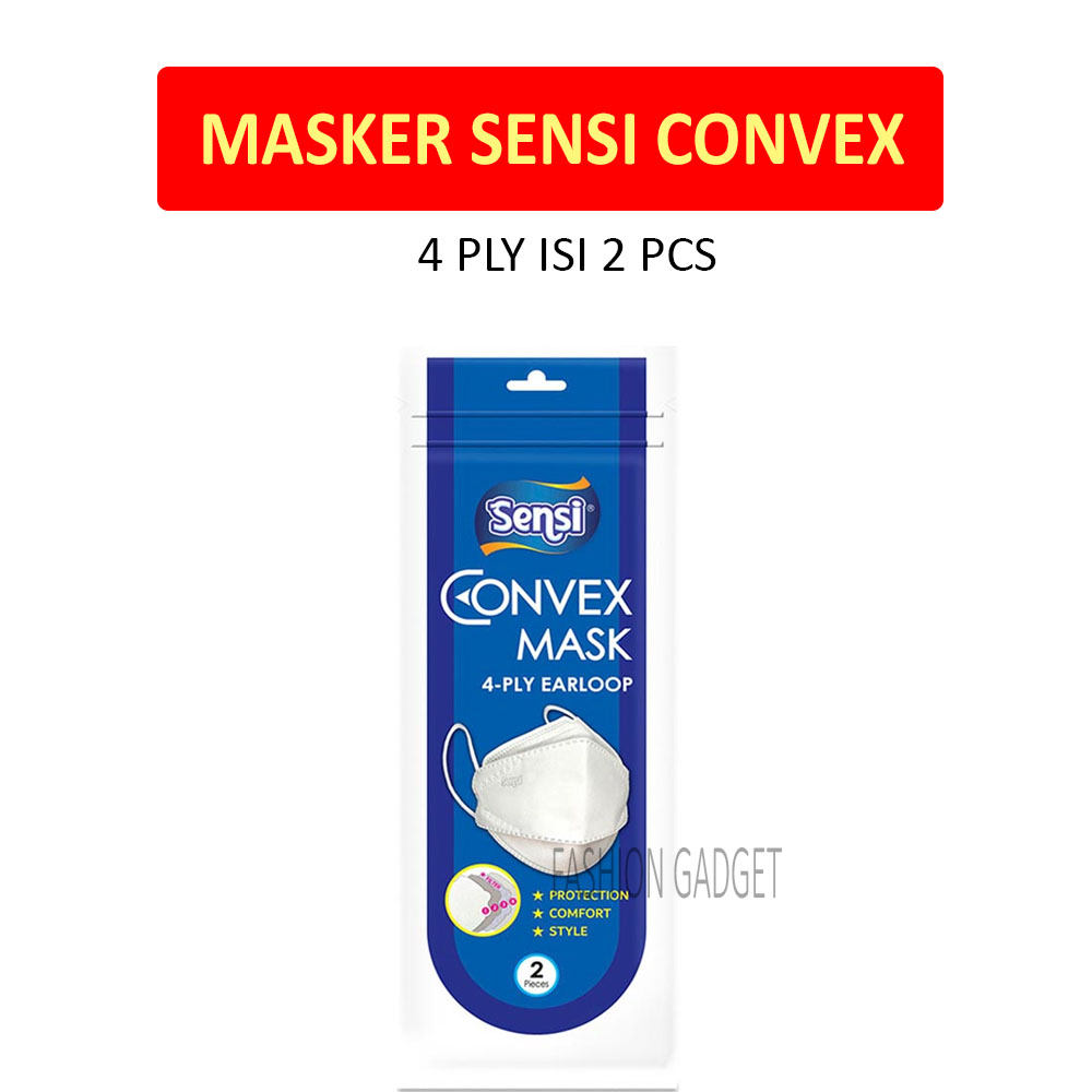 Masker Sensi Convex Mask 4 Ply Earloop isi 2 pcs Sachet / Masker KF94 Dewasa / Masker Dewasa KF 94