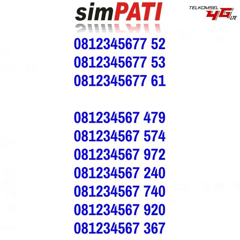 Nomor Cantik Simpati 081234567 4G LTE