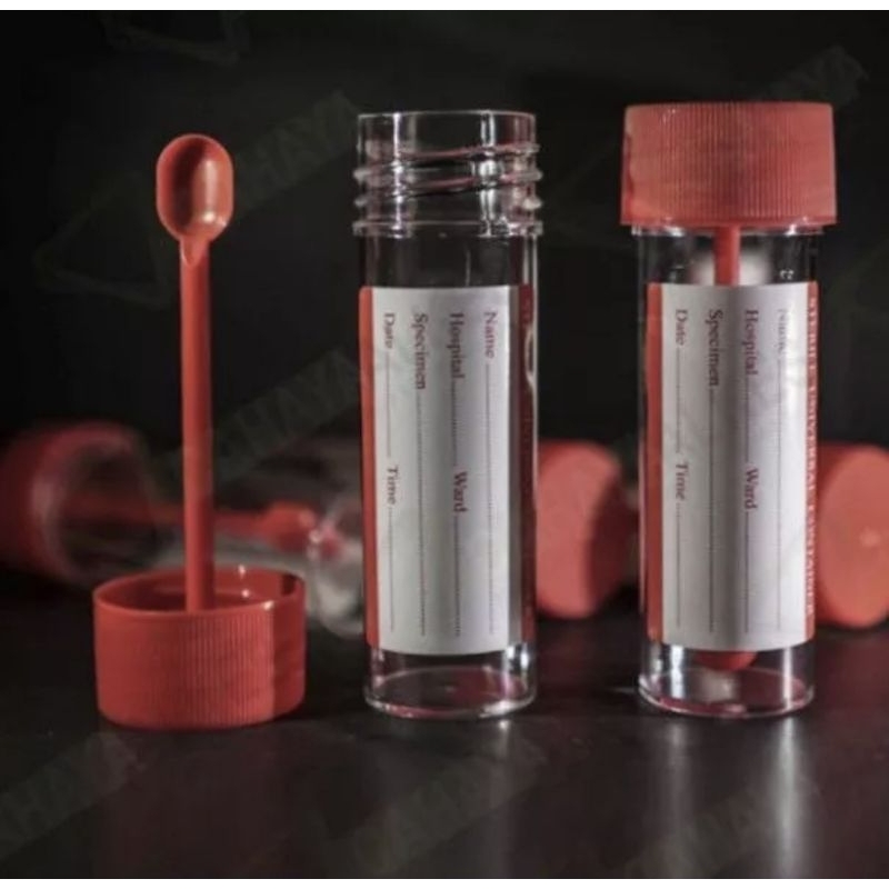 Pot Feses 30cc / pot feses transparant bersendok 30cc / Pot feses steril 30cc