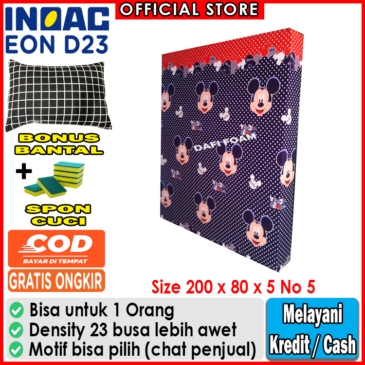 Kasur busa Inoac 200x80x5 nomor 5 busa Inoac EON D23 original gratis bantal Inoac / kasur lantai kas