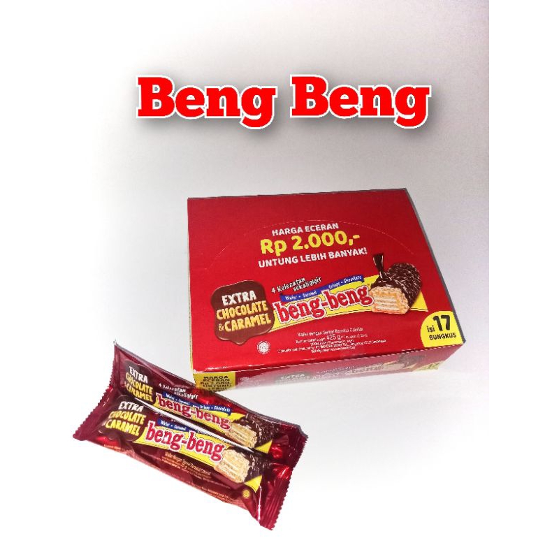 

Beng Beng Reguler Wafer Coklat 25 gram 1 box isi 17 pcs