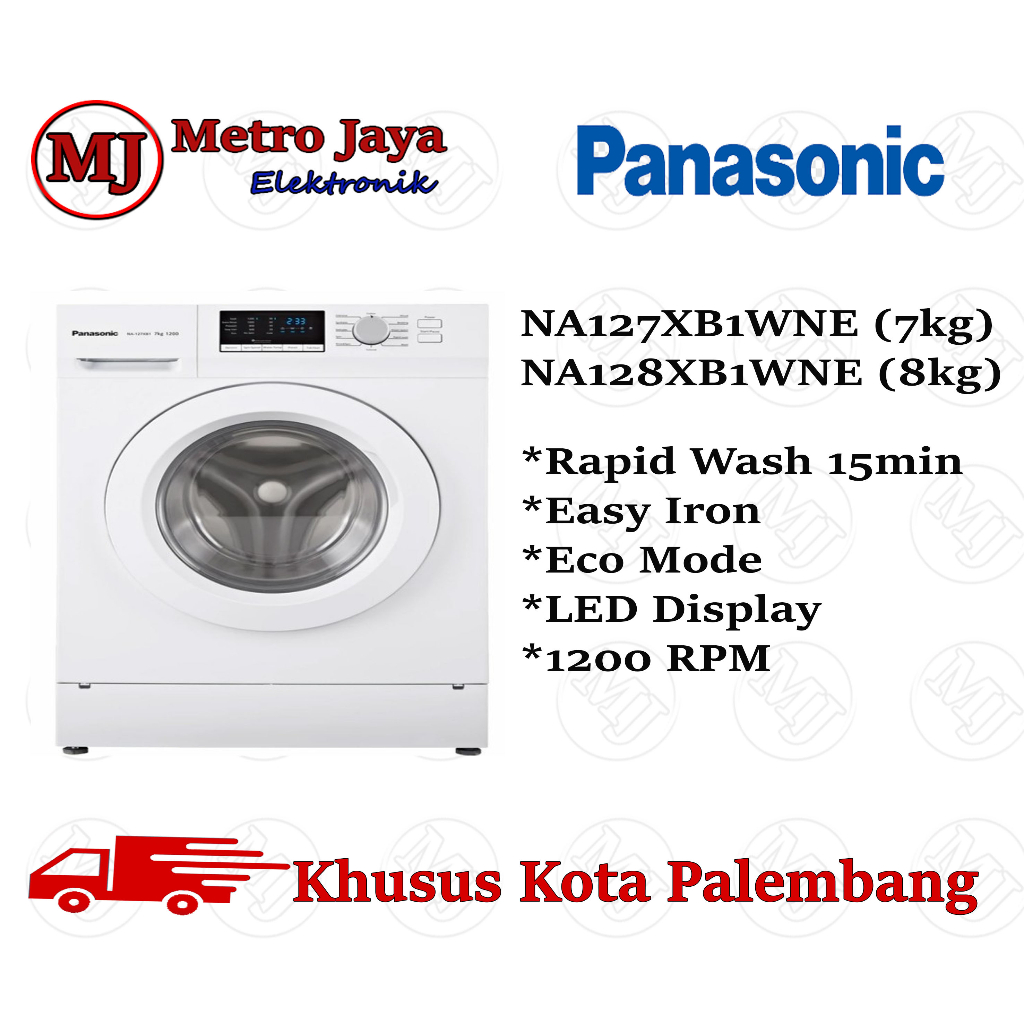 Mesin Cuci Front Loading Panasonic 8kg NA128XB1WNE mesin cuci 1 tabung
