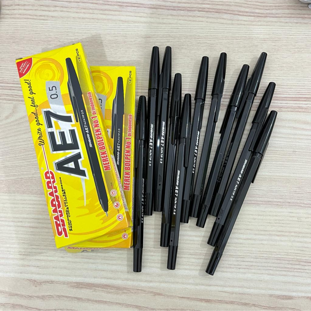 

Pulpen/Bolpen Standar AE7 Alfa Tip 0.5 Plastik 6pcs/1 Pack (12 pcs)