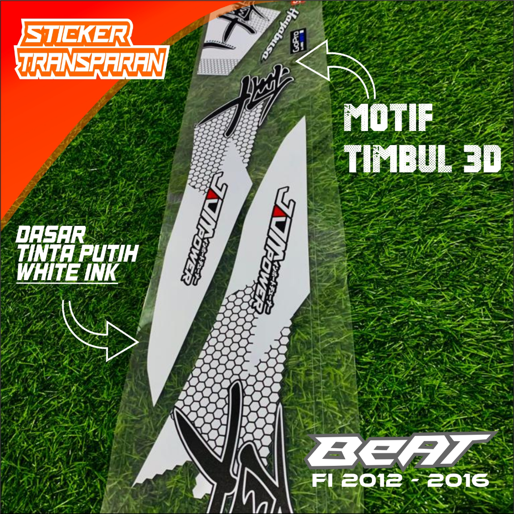Striping Stiker Transparan Beat Fi 2012 2013 2014 2015 (T01) - Sticker UV Transparan beat fi