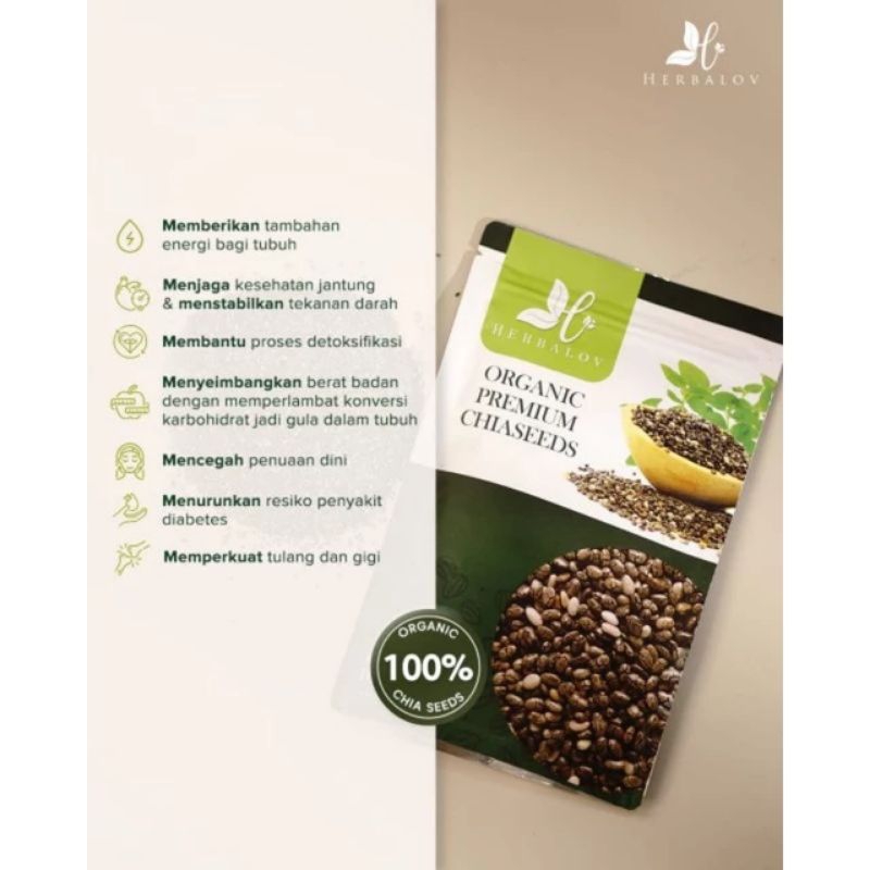 

CHIA SEEDS ORGANIC PREMIUM // DIET SEHAT HERBALOV // 100 GRAM