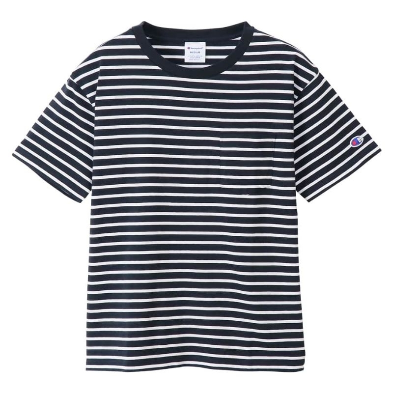 Women's Border Short Sleeve Pocket T-Shirt Champion (CW-T327)
