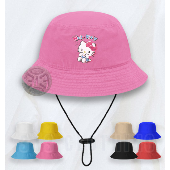 Topi Anak Hello Kitty Sanrio Topi Bucket Hat Anak Sanrio Hello Kitty 001