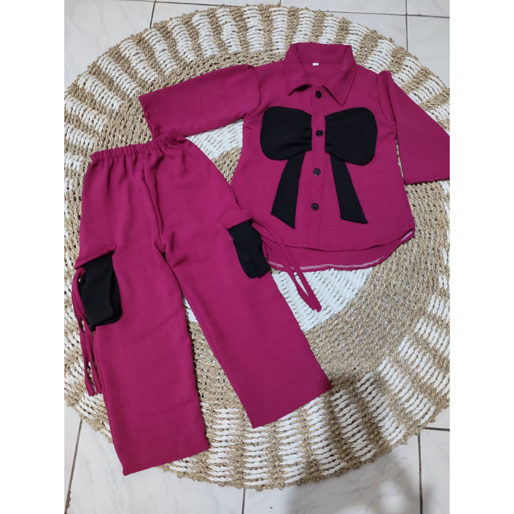 	 One set Bufy Cargo Setelan Anak Perempuan Usia 4-12Tahun	