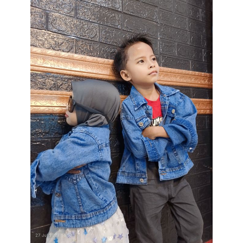 Jaket Jeans Anak Umur 3-4 tahun | Jaket Jeans Tebal Premium (M) | Bisa Dipakai Cewek dan Cowok