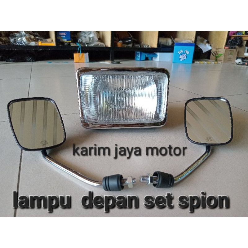 headlamp lampu depan set spion motor honda win win100 bagus
