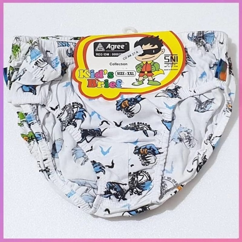 Celana Dalam Agree Kids Gambar BATMAN / CD anak laki laki / CD Agree PUTIH motif BATMAN