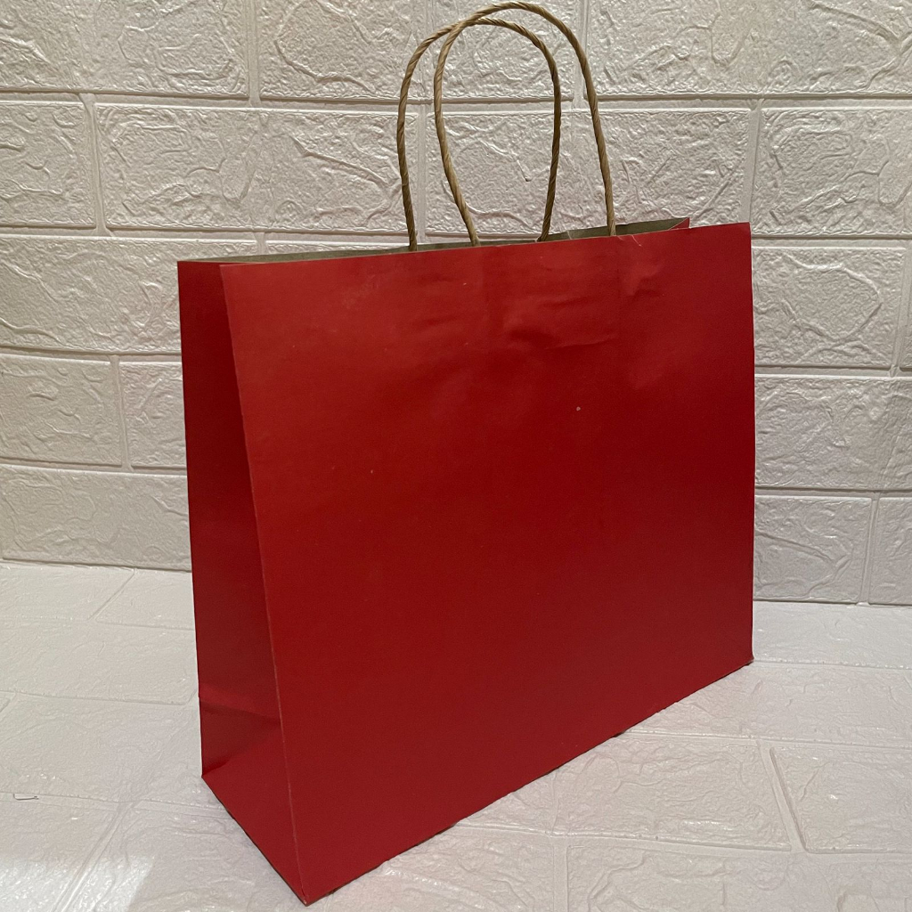 

Paperbag kantong kertas tas kertas kraft warna 30x10x25cm idulfitri,natal,souvenir,kado