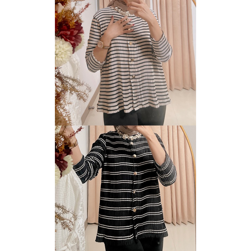 ALFA PLEATED (BISA CUSTOM SIZE) - BAJU PLISKET - ATASAN PLISKET - BLOUSE PLISKET - PLISKET BANGKOK