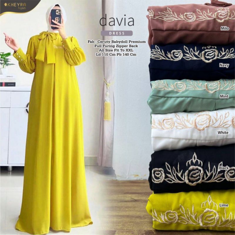 Davia Dress - Davia Dress bahan Ceruty ory Kheyra
