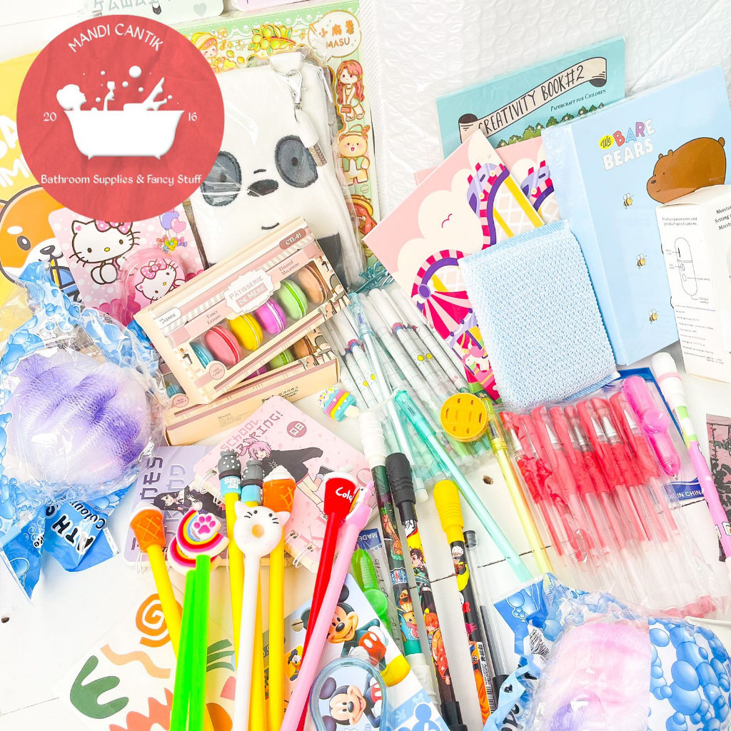 

(TANPA SPONS) PAKET BUBBLE PREMIUM ukuran 30 x 40 cm isi paket alat tulis stationery kado unik lucu hadiah pulpen pena pen buku correction tape penghapus