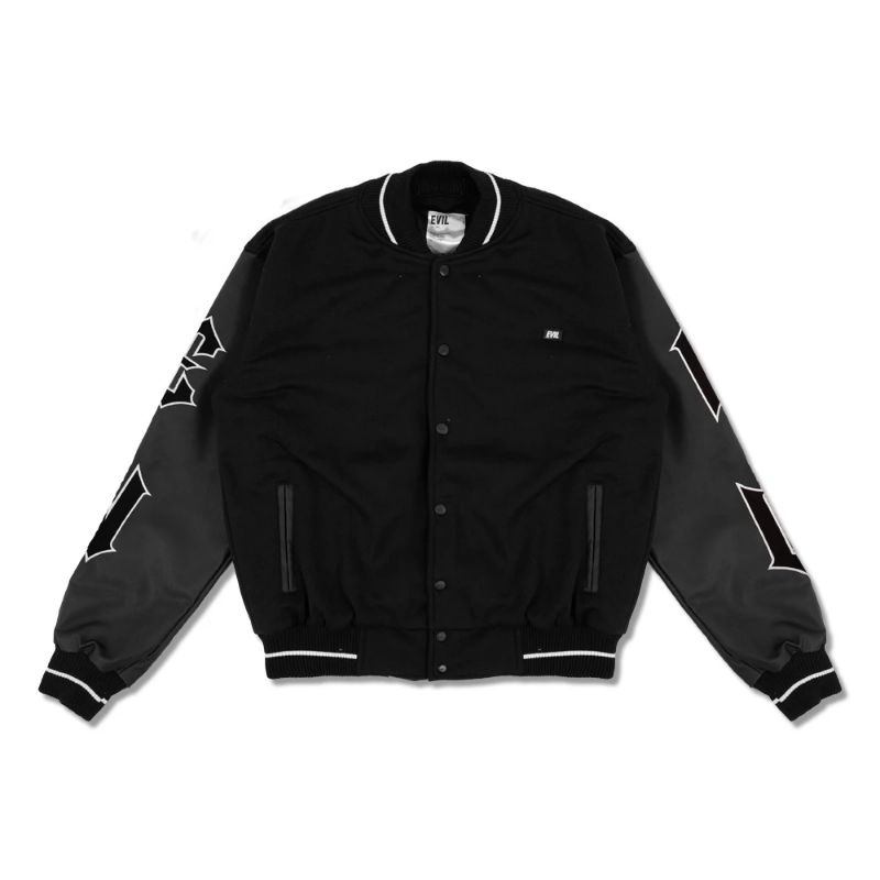 EVIL VARSITY JACKET - POCALYPS H22 BLACK