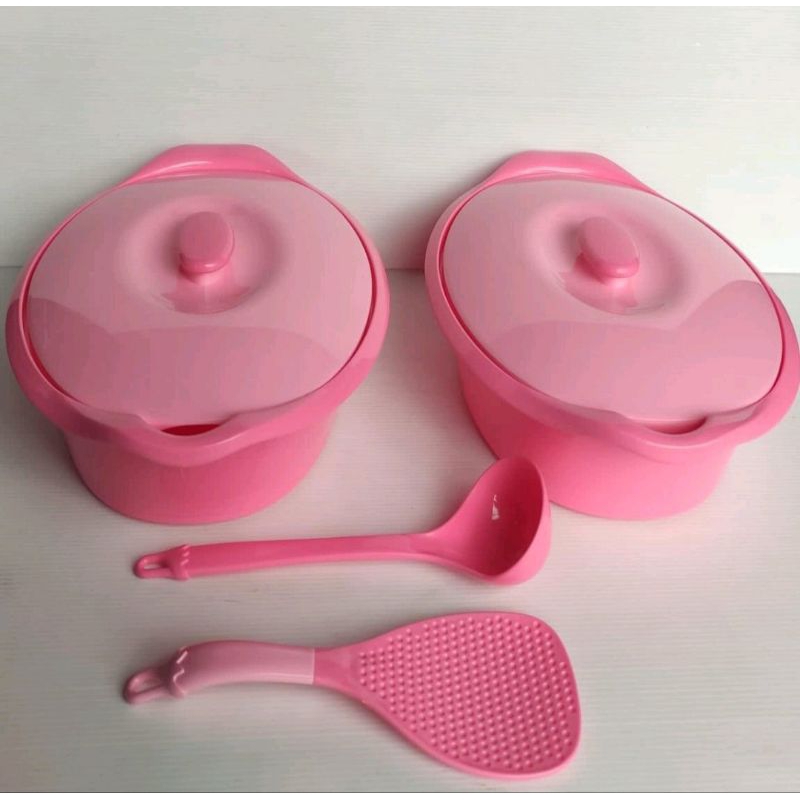 Basi Baskom Wadah Saji Sayur set golden Dengan Tutup Plastik