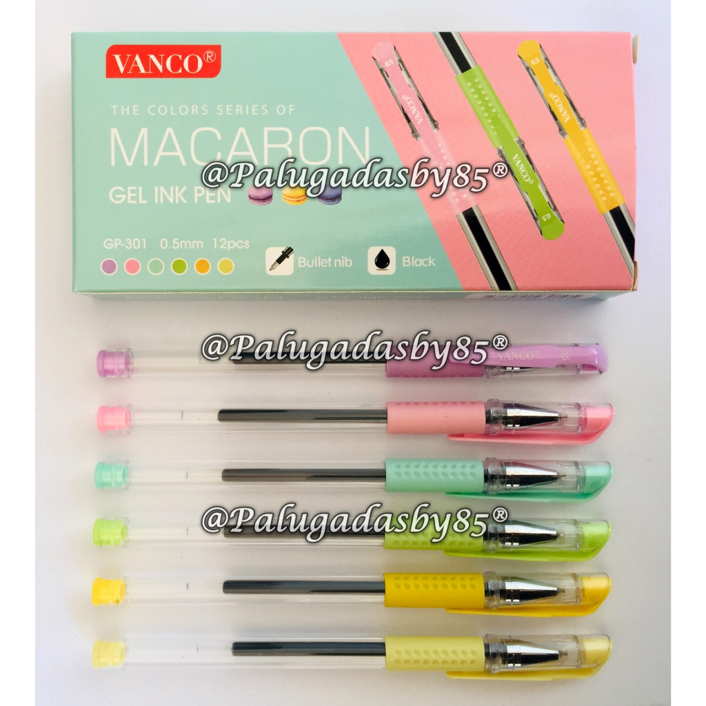 (1 Biji) Bolpen VANCO GP-301 Macaron 0.5 mm Gel Pen Hitam / Pulpen VANCO GP-301 / Gelpen Vanco GP-30