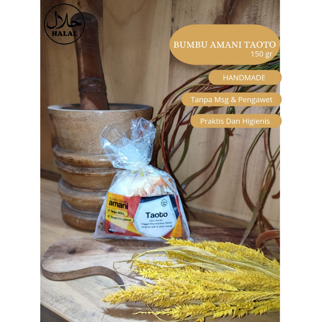 

BUMBU TAOTO SEHAT PREMIUM TANPA MSG KEMASAN 150 GRAM BUMBU RUMAHAN/BUMBU SEHAT AMANI