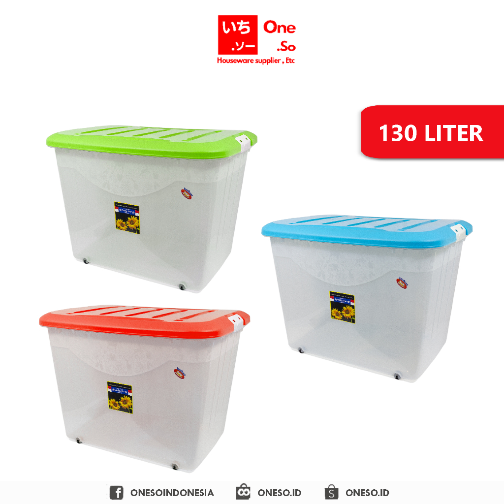 BOX CONTAINER MARVEL 130 LITER / BOX CONTAINER RODA / BOX PENYIMPANAN BESAR 130 LITER - Oneso