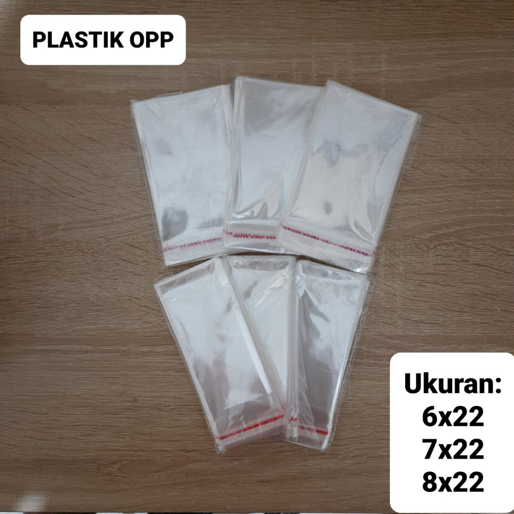

Plastik OPP 6x22, 6x22, 7x22 tebal 03 isi 100 plastik aksesoris