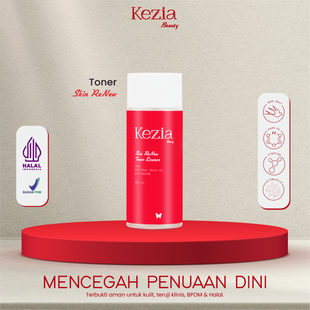 KEZIA Beauty Skin ReNew Toner Essence 100ml - Melembapkan &amp; Mencegah Penuaan Dini