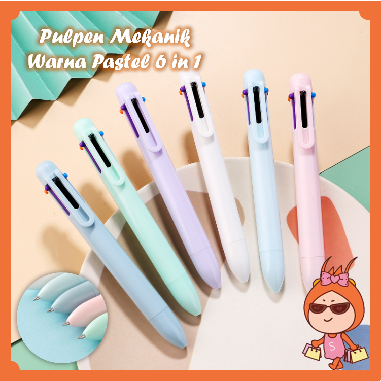 

Reseller Welcome - S5979 Pulpen Mekanik Warna Pastel 6 in 1 / Pulpen Sekolah Multicolor / Pulpen Warna Warni