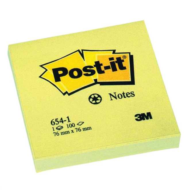 

POST IT 654 76MMX76MM KUNING / Memo/sticky note/post it 3M 654 kuning 76mmx76mm