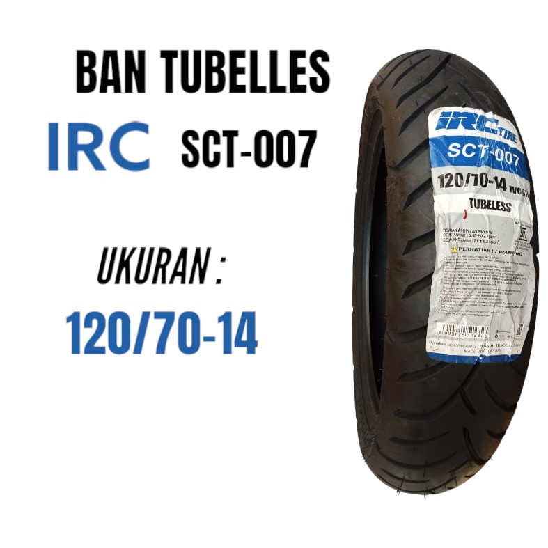Ban Luar Tubeless Baru Merek IRC Ukuran Ring 12, 13, 14 Depan Belakang