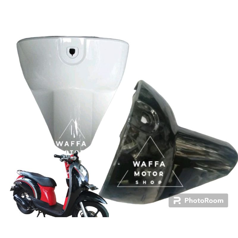 Cover Rak Laci Kantong Dasbor Scoopy Lama Karbu Hitam Putih 2010-2012