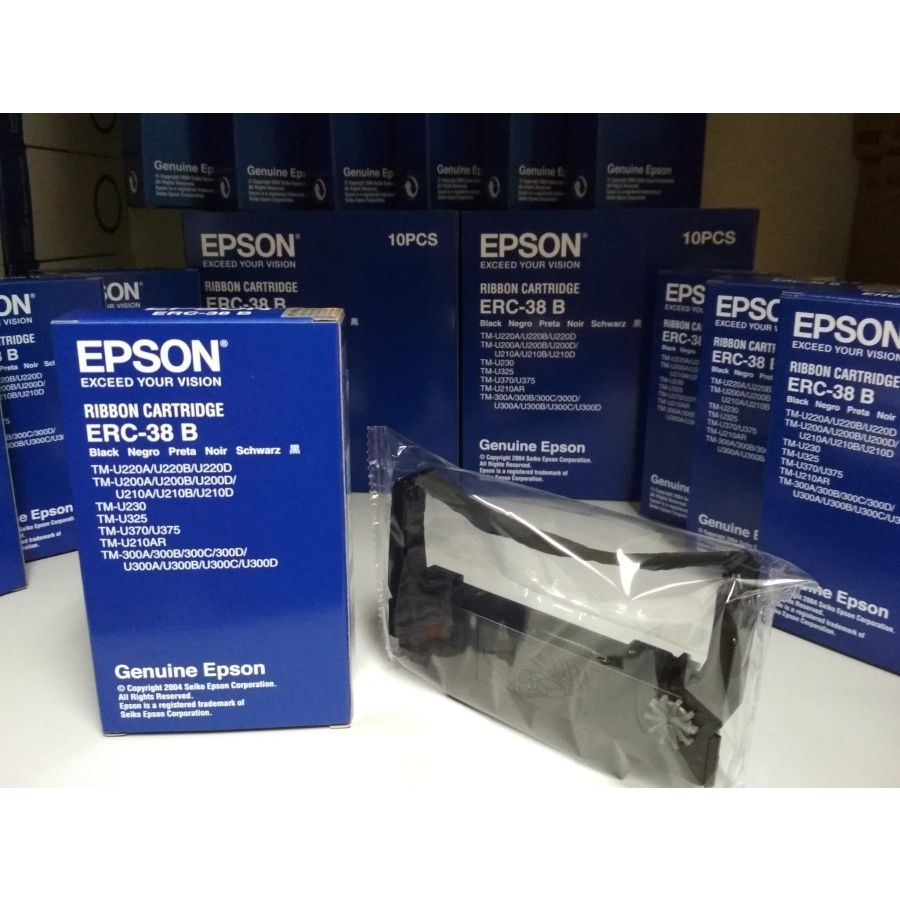 Ribbon Cartridge Original Epson ERC-38 ERC38 Black Pita Printer TMU220 - Hitam