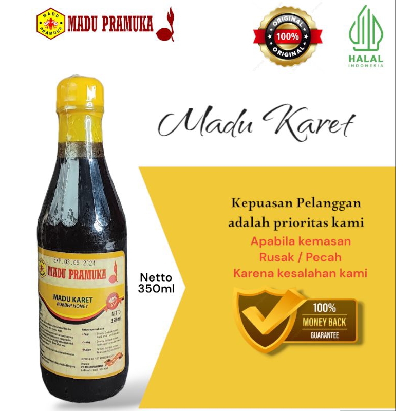 

Madu Karet Merk MADU PRAMUKA 350ml Madu Garansi 100% Asli
