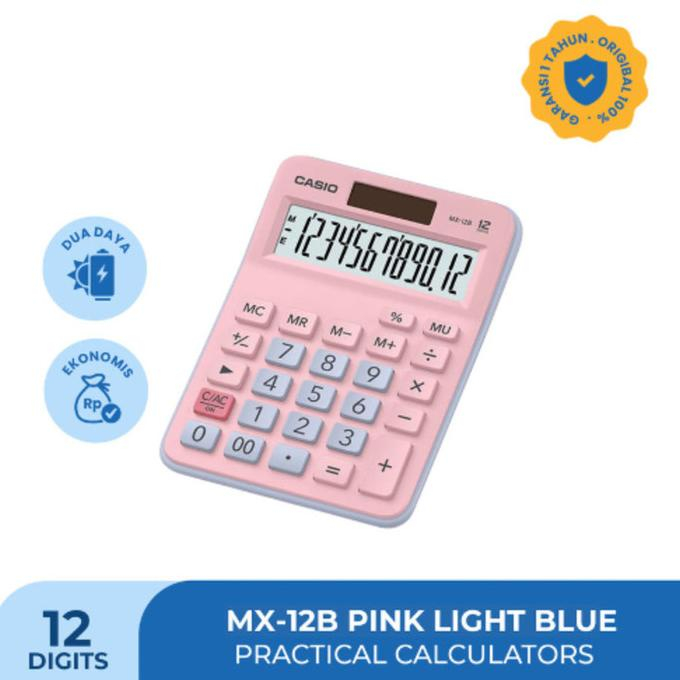 

KALKULATOR CASIO MX-12B PINK BLUE 12 DIGIT