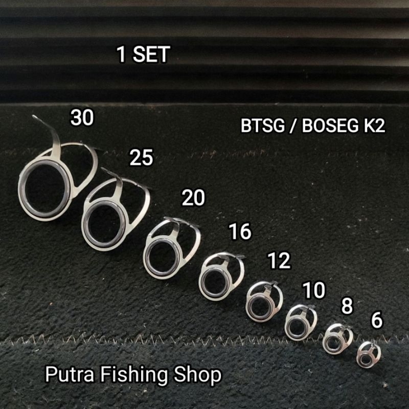 Ring Guide Joran BTSG / BOSEG Kaki 2 Set Non Fuji Isi 8pcs Tanpa Top - Satu Set Ring Guide K2 BOSEG/