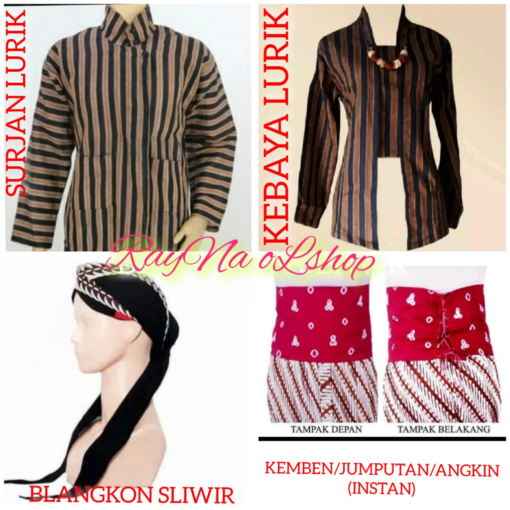 1 SET BAJU COUPLE LURIK MODERN KLASIK KHAS TRADISIONAL JAWA SOLO JOGJA (KEBAYA LURIK WANITA + KEMBEN