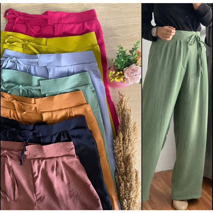 Highwaist Kulot Cringkle Tali Samping Kulot Cringkle Tali Samping