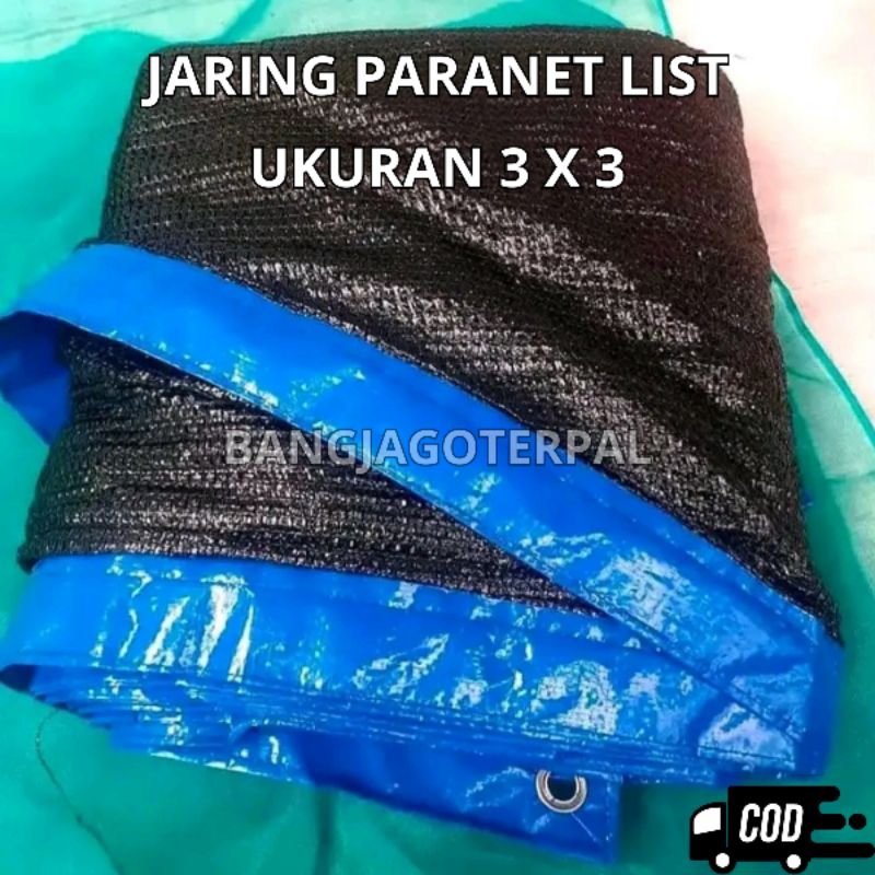 Jaring Paranet 3x3 meter 90% List  Peneduh Panas Tanaman Teras