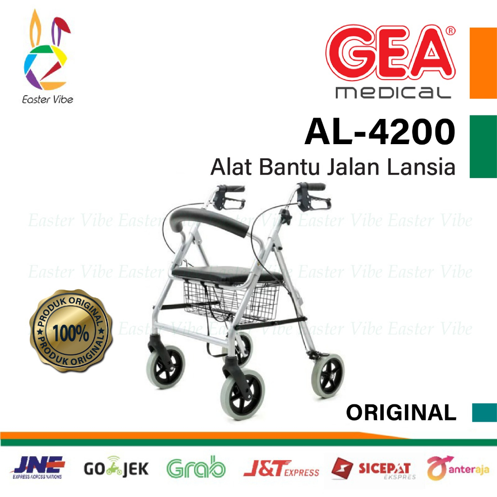 GEA AL-4200 Rollator Alat Bantu Jalan Lansia Manula Kursi Roda Walker