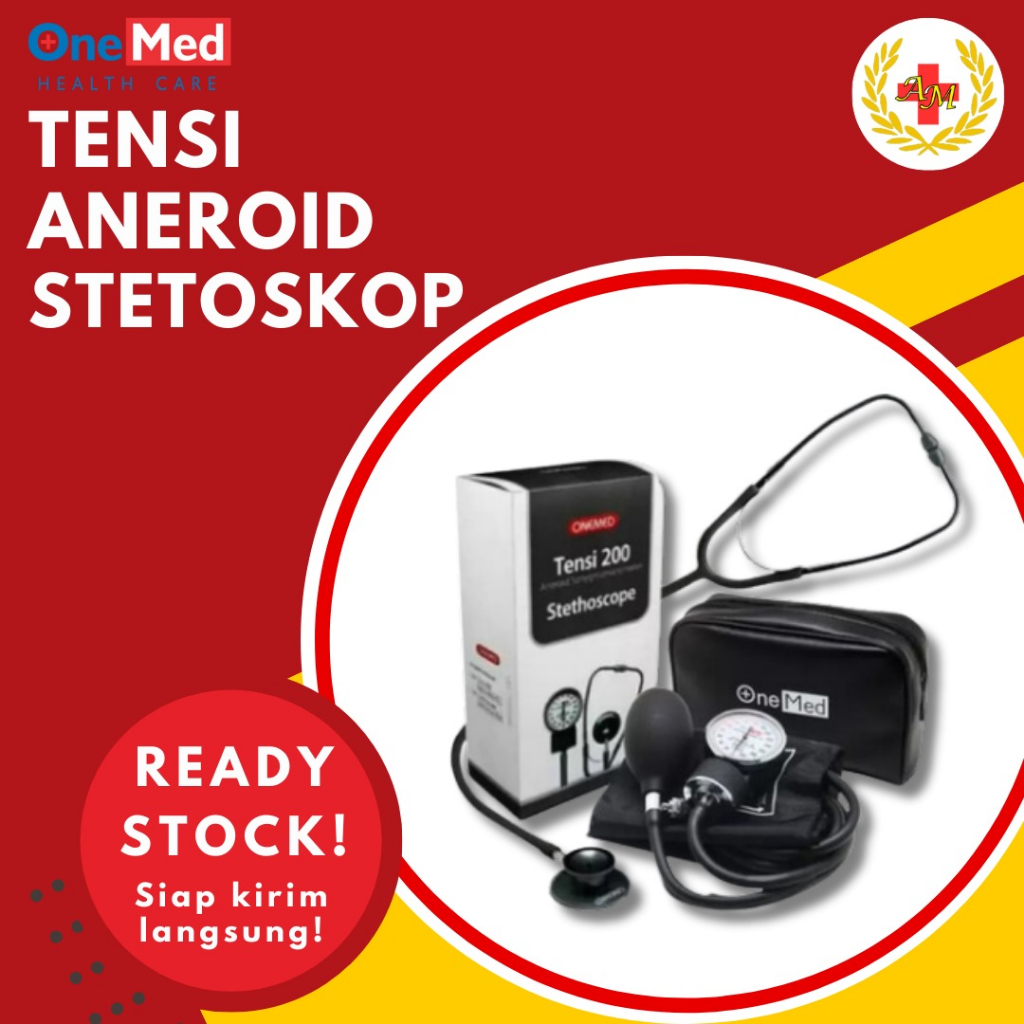 Tensimeter Aneroid + Stetoskop Stetoscope Tensi Manual Onemed