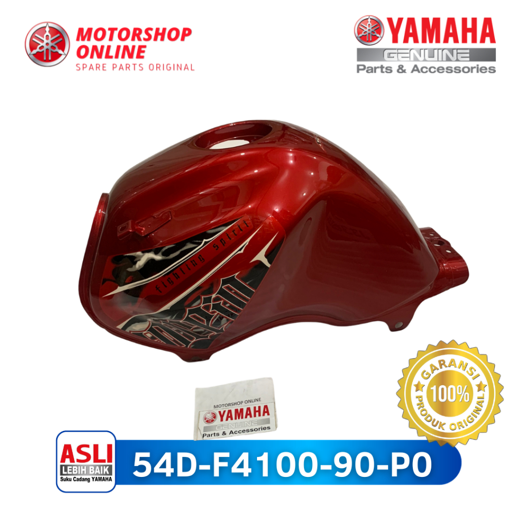 Tangki Scorpio Z 225 Merah Fuel Tank Assy Scorpio Z New 2014 Striping Nempel 54D-F4100-90-P0 Asli Or