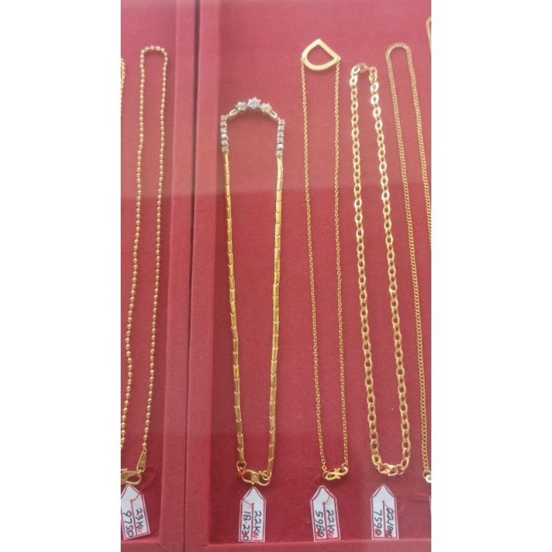 kalung emas kadar 22 karat inisial huruf D