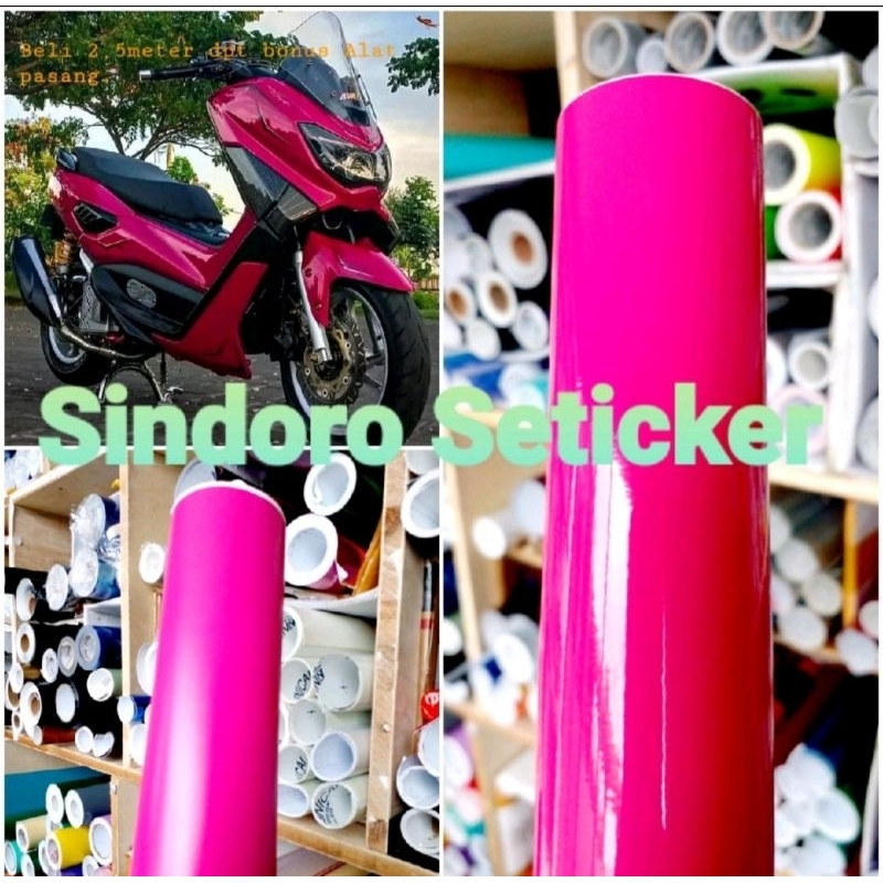 Skotlet Motor Warna Pink Magenta Glosy Seticker Motor Warna Pink  Magenta Sticker Motor Pink Tua